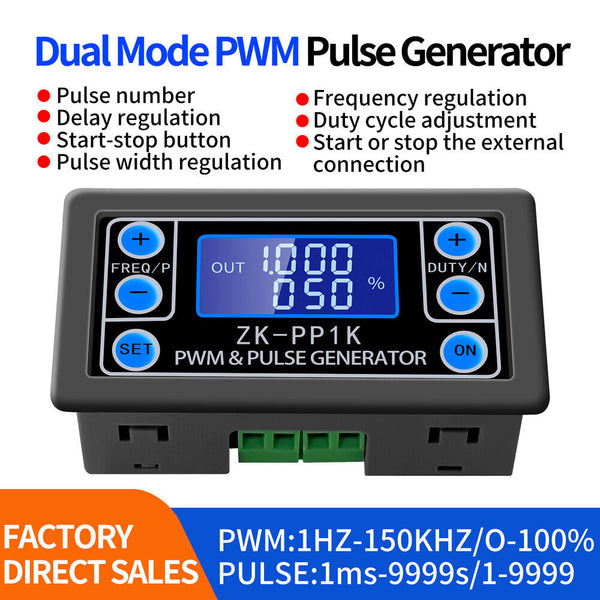 ZK-PP1K Dual Mode Signal Generator 1Hz~150KHz Pulse Frequency Duty