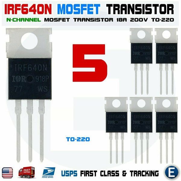 10 Pezzi IRF640N MOSFET N-Channel 18A 200V TO-220: Componenti Elettronici Ad Alte Prestazioni - 3