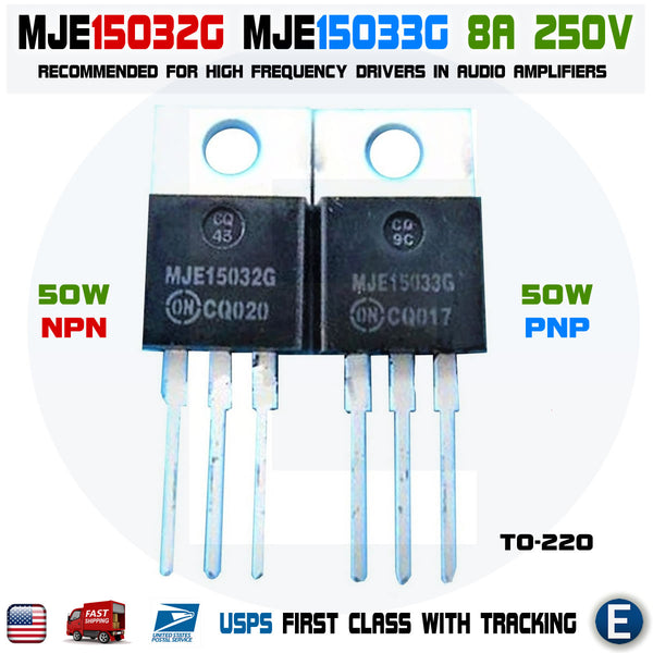 Lot Transistors Audio MJE15032G MJE15033G TO-220 - Pour Amplification Vintage Et Alimentations | 8A 250V