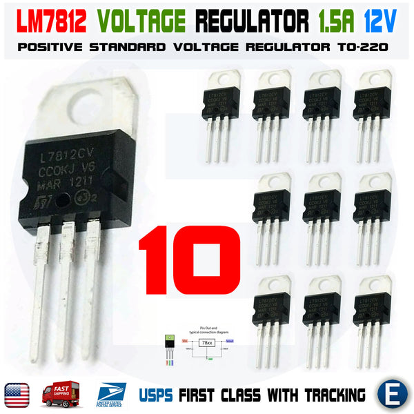10 x LM7812 L7812 7812 L7812CV 78012 Positive Voltage