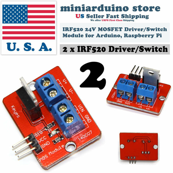 5pcs IRF520 MOSFET Driver Module For Arduino Raspberry Pi MCU ARM - PWM Control 24V