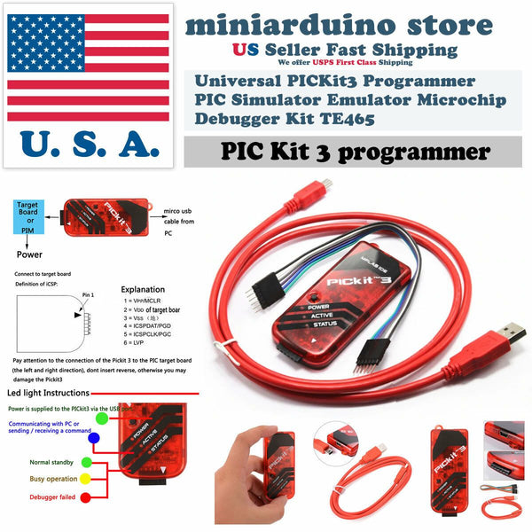 thumbnail image 2 of PICkit3 Microchip MPLAB PICkit 3 In-Circuit Debugger Programmer – Generic/USB 2 of 4