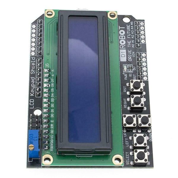 Pantalla LCD 16x2 Con Teclado Para Arduino - Shield Compatible Con Uno Y Mega2560, Fondo Azul, Fácil De Conectar