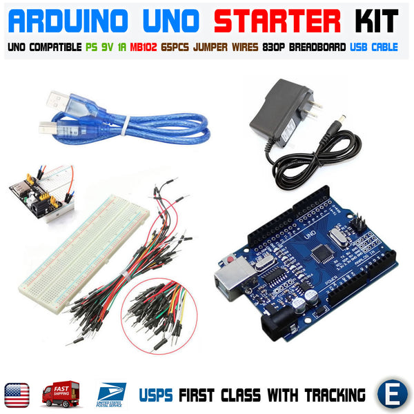 Arduino UNO R3 CH340G MB102 830 Breadboard Power Supply 65pcs jump cab ...