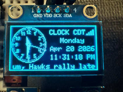 DIY ESP32 Clock Kit: NTP Time, Live News Ticker &amp; On-This-Day History on a 0.96" OLED