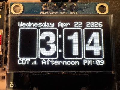 DIY ESP32-S3 MINI Flip Clock: Animated NTP Time on a 0.96" OLED Display