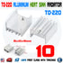 10pcs Aluminum Heatsink for Transistor or Voltage Regulator TO-220 16x15x10mm US