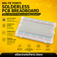 Mini Transparent Clear Solderless Breadboard 400 Tie-points for Arduino - eElectronicParts