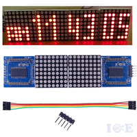 2pcs 4 in 1 matrix RED led display module max7219 5p line 8x32 Arduino Raspberry - eElectronicParts
