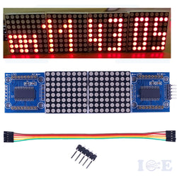 2pcs 4 in 1 matrix RED led display module max7219 5p line 8x32 Arduino Raspberry - eElectronicParts