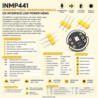 INMP441 Omnidirectional Microphone Module I2S Interface Low Power MEMS ESP32