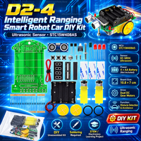 D2-4 Intelligent Ranging Smart Robot Car DIY Kit Ultrasonic Sensor STC15W408AS