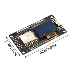 NodeMCU ESP8266 Board with 0.96" OLED Display CH340 WHITE WiFi Type C USB - eElectronicParts