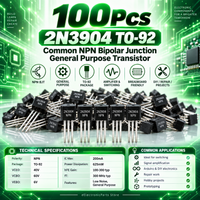 100Pcs 2N3904 TO-92  common NPN bipolar junction general purpose transistor USA - eElectronicParts
