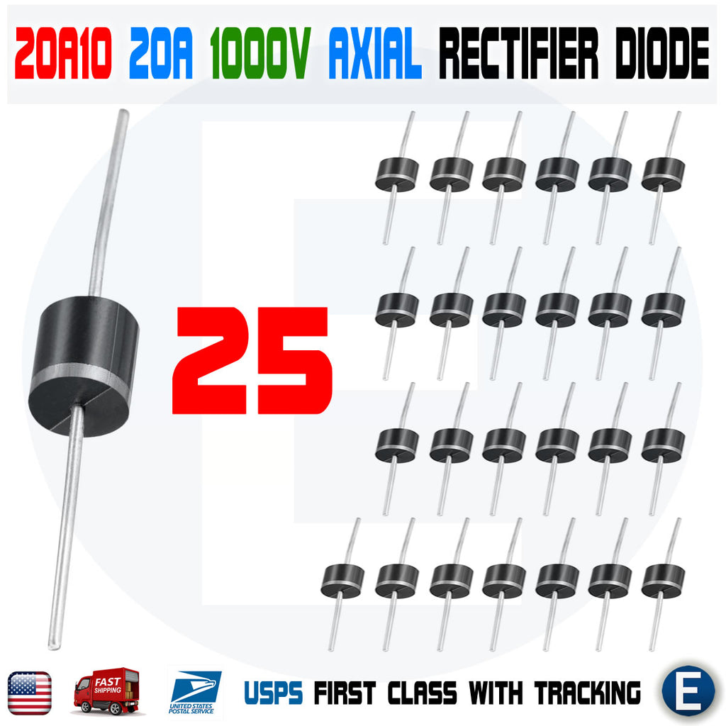 25PCS 20A10 1000V 20A 1KV Axial Rectifier Diode 20 AMP solar panel USA ...