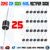 25PCS 20A10 1000V 20A 1KV Axial Rectifier Diode 20 AMP solar panel USA