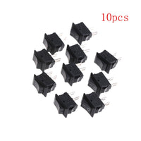 10pcs KCD1-101 2 Pin Boat Car Black Rocker Switch ON-OFF 6A/250VAC 10A/125VAC