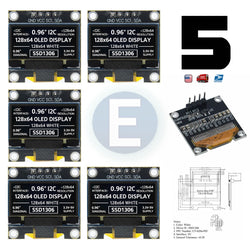 5pcs 0.96 I2C IIC 128X64 LED OLED LCD Display Module Arduino White Color SSD1306 - eElectronicParts