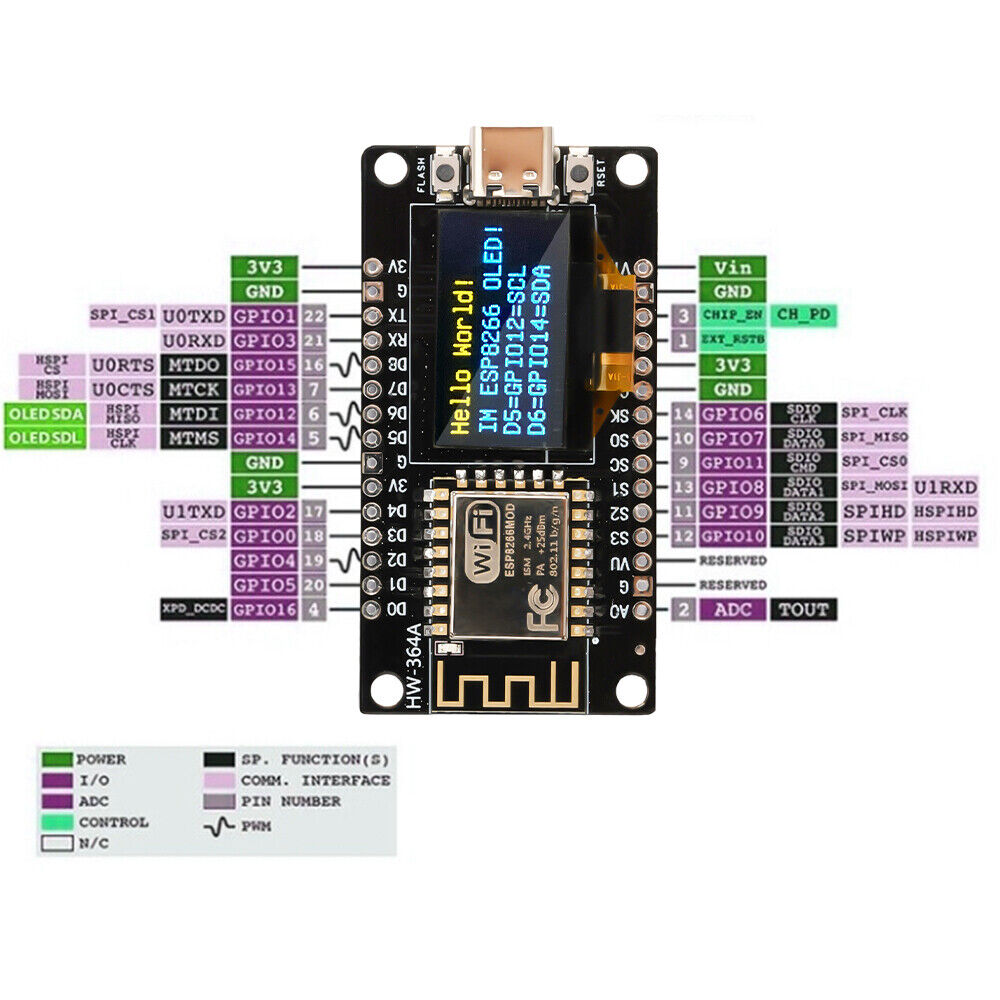 Esp8266b Module NodeMCU ESP8266 Board with 0.96