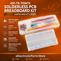400-Tie Points Solderless PCB Breadboard Kit + 140PCS Jumper Wire Kit U Shape - eElectronicParts