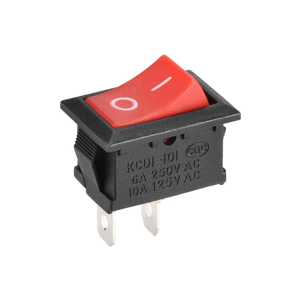 10pcs KCD1-101 2 Pin Boat Car Red Rocker Switch ON-OFF 6A/250VAC 10A/1 ...
