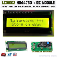 2pcs LCD 1602 Yellow 16x2 HD44780 with IIC I2C Interface Adapter Module Display - eElectronicParts