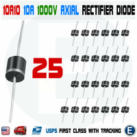 25PCS 10A10 1000V 10A 1KV Axial Rectifier Diode 10 AMP solar panel