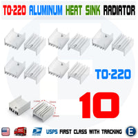 10pcs Aluminum Heatsink for Transistor or Voltage Regulator TO-220 16x15x10mm US