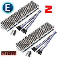 2pcs 4 in 1 matrix RED led display module max7219 5p line 8x32 Arduino Raspberry - eElectronicParts