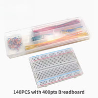 400-Tie Points Solderless PCB Breadboard Kit + 140PCS Jumper Wire Kit U Shape - eElectronicParts