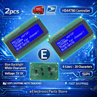 2pcs LCD 2004 Blue 20x4 LCD2004 Character Module Display Screen Arduino HD44780 - eElectronicParts