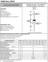 10PCS 10A10 1000V 10A 1KV Axial Rectifier Diode 10 AMP solar panel