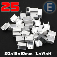 25pcs Aluminum Heatsink for Transistor or Voltage Regulator TO-220 20x15x10mm US - eElectronicParts