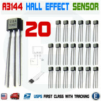 20pcs A3144 A3144E OH3144E A1044 Hall Effect Magnetic Sensor Switch Arduino