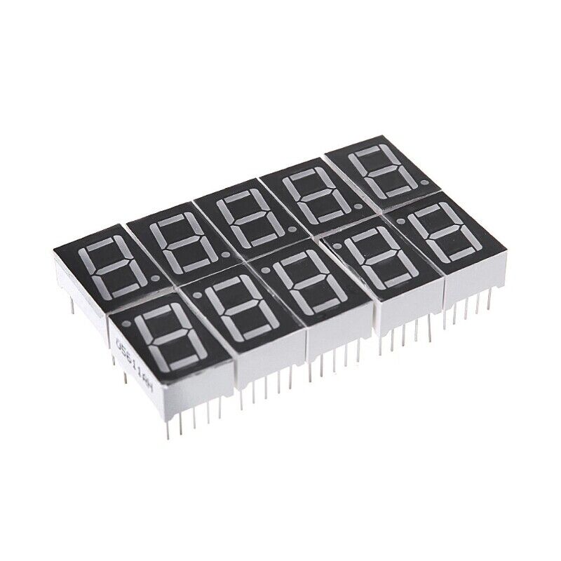 10 Pcs 0.36 Inch 7 Segment LED Display – Common Cathode 10Pin Digital Tube, Red