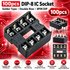 100pcs Dip-8 IC Socket Solder Type Double Row 8PIN DIP Integrated Circuit
