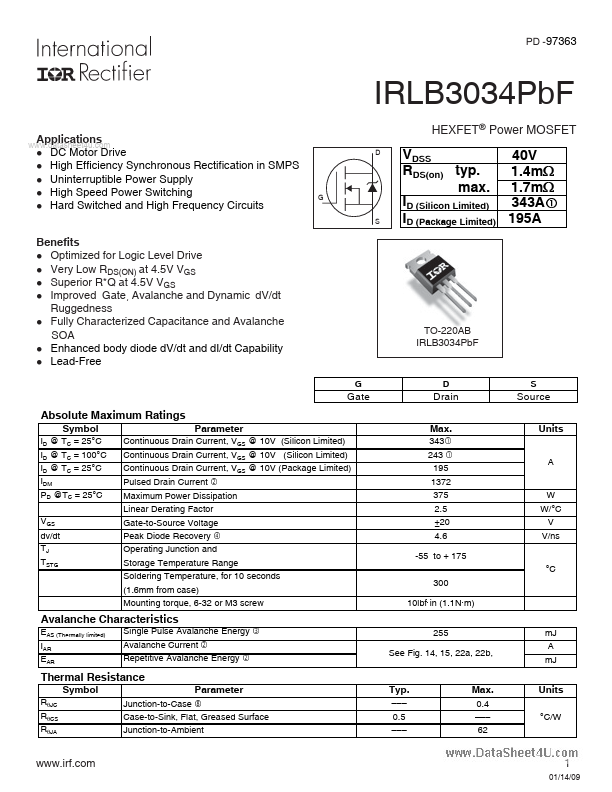 5pcs IRLB3034PBF IRLB3034 HEXFET Power MOSFET TO-220 Rectifier Box Mod eElectronicParts 5pcs IRLB3034PBF IRLB3034 HEXFET Power MOSFET TO-220 Rectifier Box Mod eElectronicParts