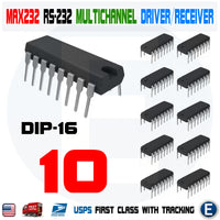 10pcs MAX232EPE MAX232 2DVR/2RCVR RS232 5V Multichannel RS-232 Drivers/Receivers