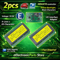 2pcs LCD 2004 Yellow Serial IIC I2C 20x4 LCD2004 Module Display Screen Arduino - eElectronicParts