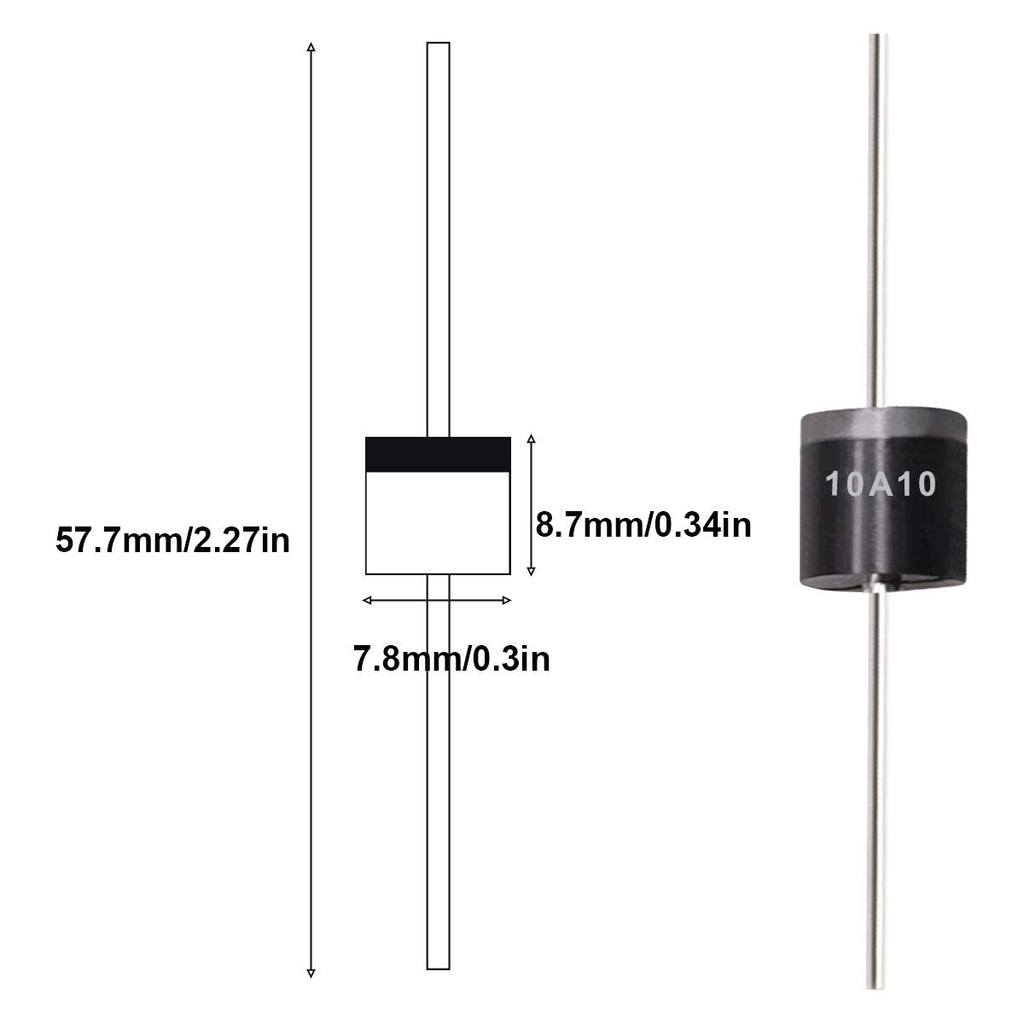 NEW Import USA 10A10 SILICON Rectifier Barrier Diode 1000V 1Kv 10A 10 Amp Solar Cells Panel Diy Repair 1n5408 1n5404 I.1200915689 NEW Import USA 10A10 SILICON Rectifier Barrier Diode 1000V 1Kv 10A 10 Amp Solar Cells Panel Diy Repair 1n5408 1n5404 I.1200915689
