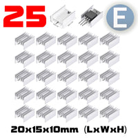 25pcs TO-220 Silver Aluminum Cooling Heat Sink Heatsink Transistor Radiator needle - eElectronicParts