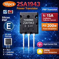 10pcs 2SA1943 Power TOSHIBA Transistor Silicon PNP Triple Diffused Bipolar Audio - eElectronicParts