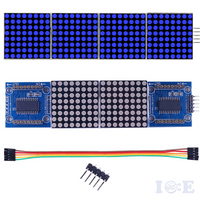 2pcs Matrix BLUE led display module max7219 5p line 8x32 4 in 1 for Arduino - eElectronicParts