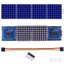2pcs Matrix BLUE led display module max7219 5p line 8x32 4 in 1 for Arduino - eElectronicParts