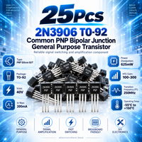 25Pcs 2N3906 TO-92  common PNP bipolar junction general purpose transistor USA - eElectronicParts