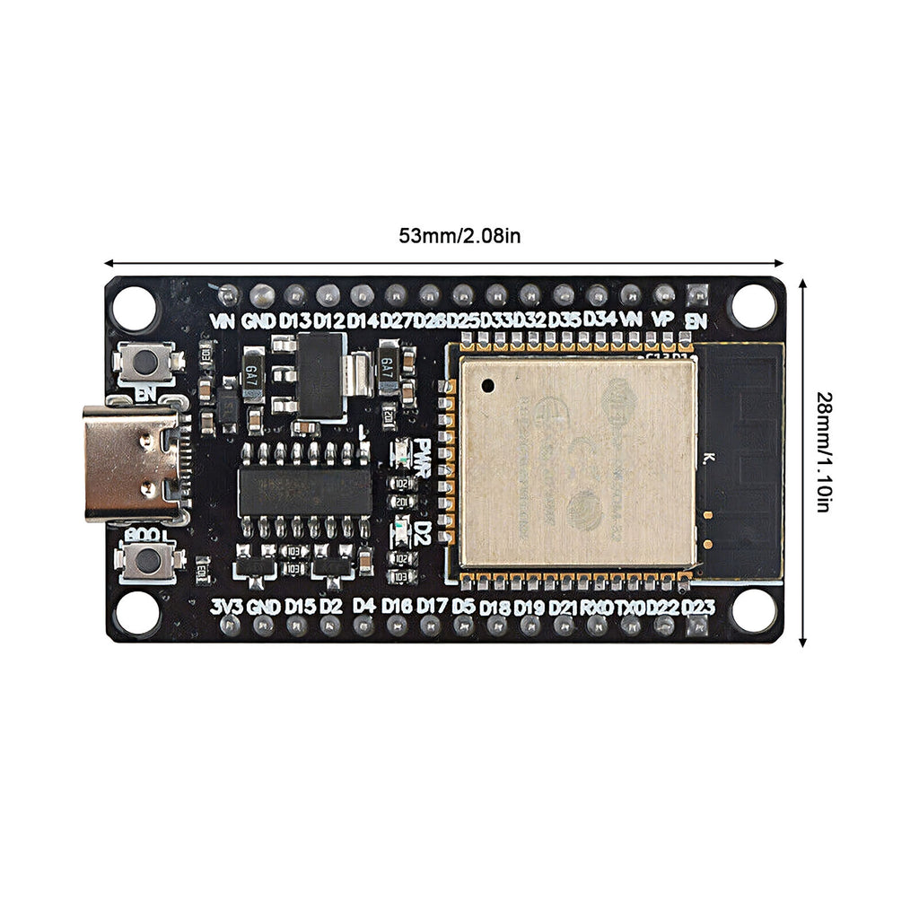 ESP32 NodeMCU Con USB-C, CH340, Dual-Core WiFi+Bluetooth, 30 Pin GPIO – Scheda Di Sviluppo Per IoT E Arduino
