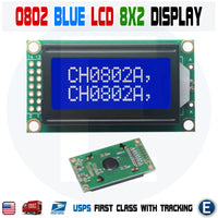 2pcs 0802A LCD display screen module 80 x 20 pixels white char. blue background - eElectronicParts