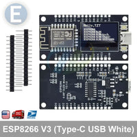 NodeMCU ESP8266 Board with 0.96" OLED Display CH340 WHITE WiFi Type C USB - eElectronicParts