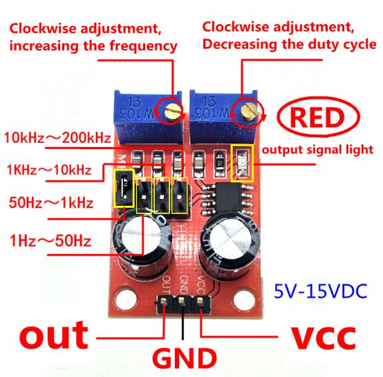 NE555 Duty Cycle Frequency Adjustable Square Wave Signal Generator Board Module - eElectronicParts