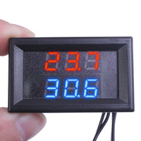 Thermostat 4-28V 3 Bit Precision LED R/B Digital Temperature Controller Dual NTC Waterproof Probe